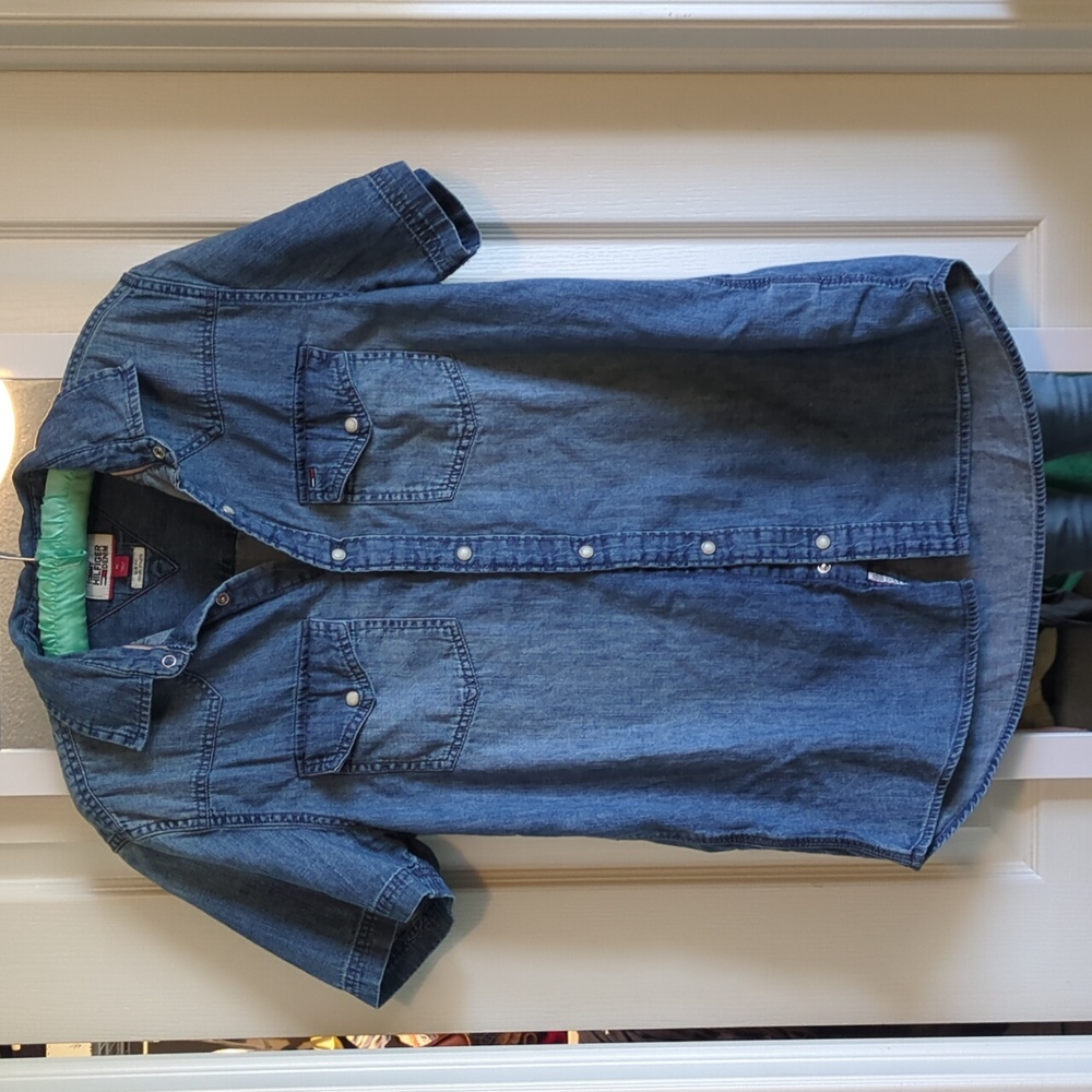 Denim button down